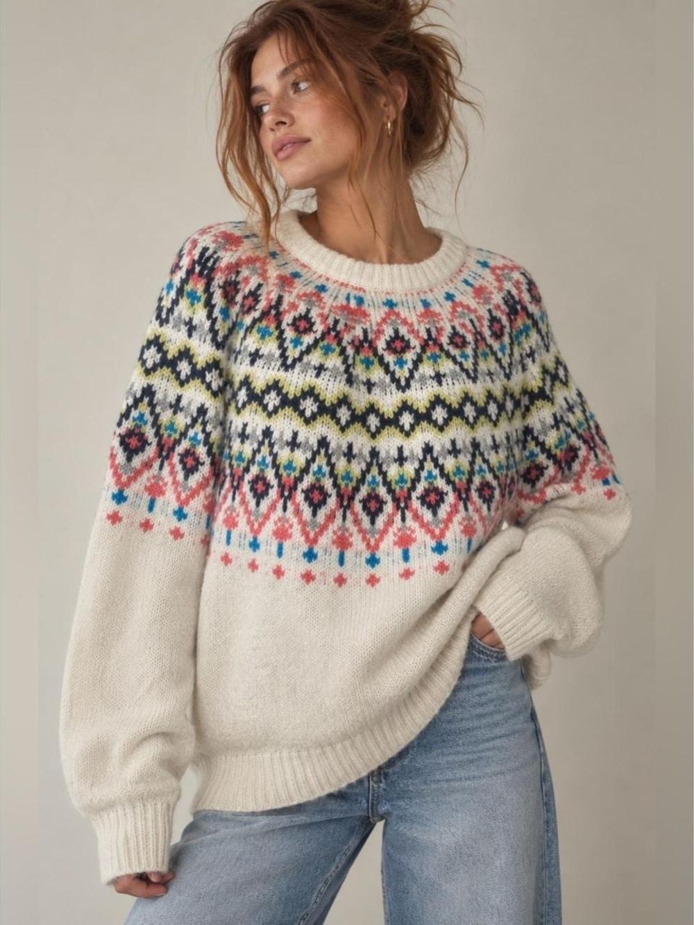 aerie fair isle oversized Sweater XL